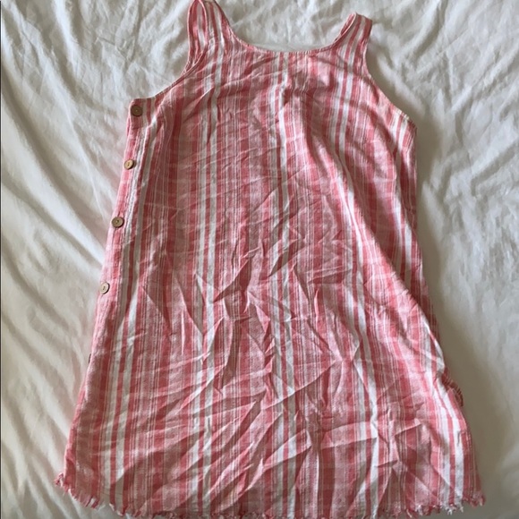 Light red and white checked picnic dress w/buttons - Picture 1 of 2